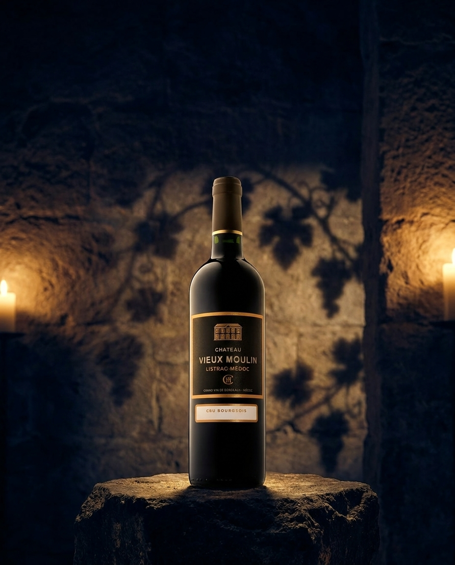 Vieux Moulin Cru Bourgeois — cave SUDVIE, luz de vela